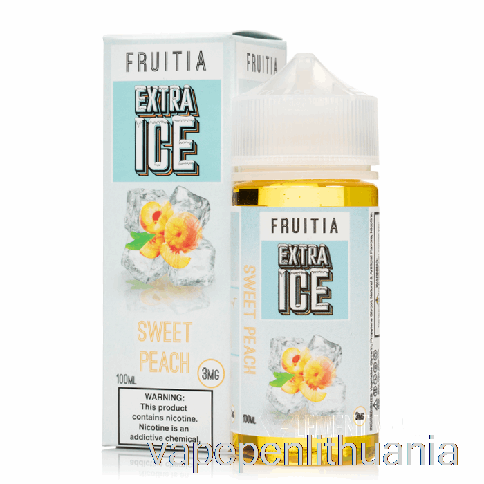 Saldus Persikas - Papildomas Ledukas - Fruitia - 100ml 3mg Vape Skystis